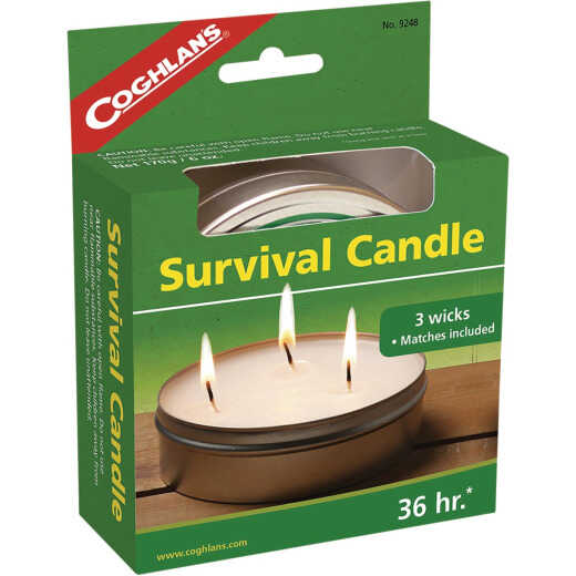 Coghlans 36 Oz. 3-Wick White Survival Candle