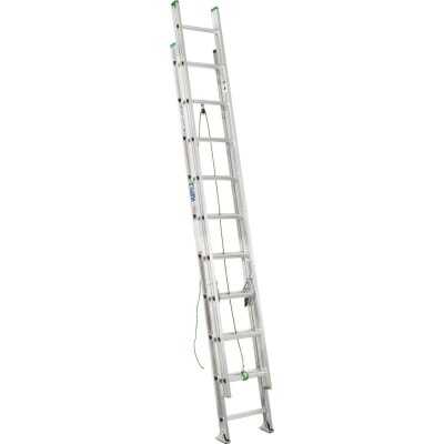 Werner 20 Ft. Aluminum Extension Ladder with 225 Lb. Load Capacity Type II Duty Rating