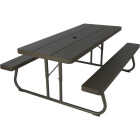 Lifetime 6 Ft. Brown Folding Picnic Table with Benches Image 1